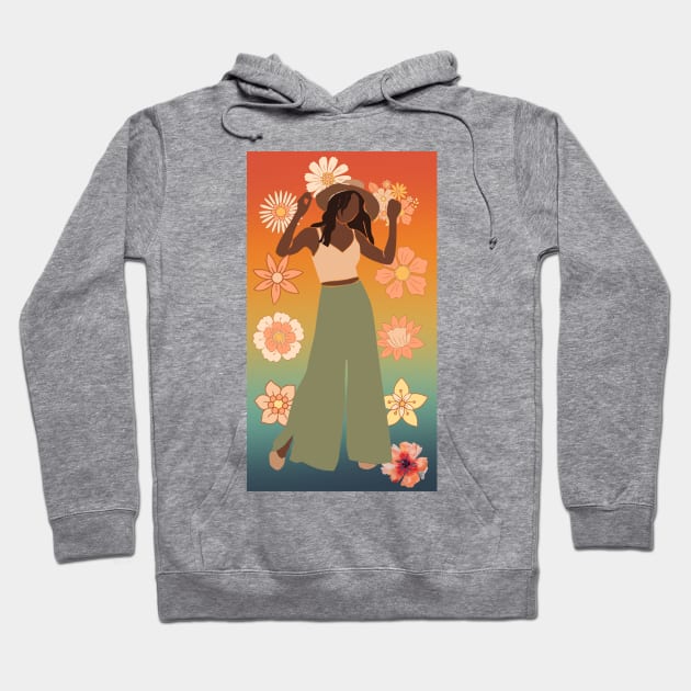 Flowers and Woman Hoodie by CreativeCharm